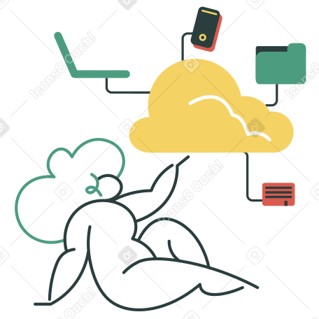 Cloud technology Illustration in PNG, SVG