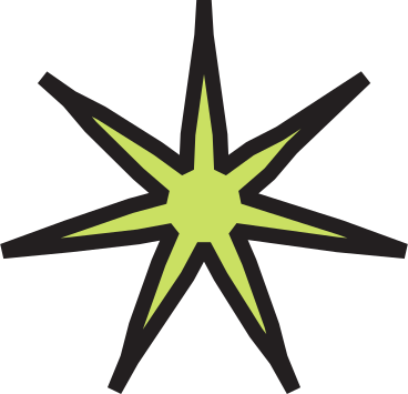green seven pointed star PNG, SVG