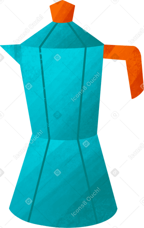 blue coffee maker with orange handle PNG、SVG