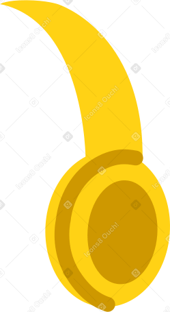 auriculares amarillos PNG, SVG