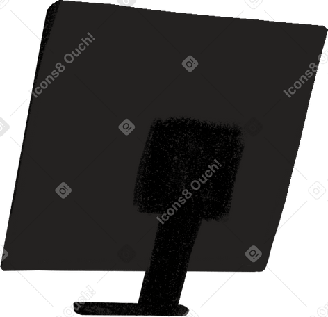 black computer monitor Illustration in PNG, SVG
