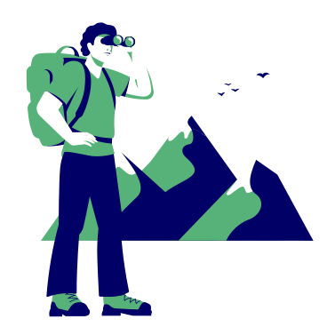 Tourist auf der suche nach etwas in den bergen PNG, SVG
