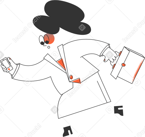 деловая женщина бежит в PNG, SVG