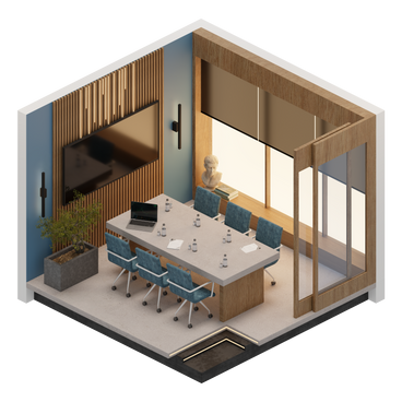 Isometric meeting room PNG, SVG