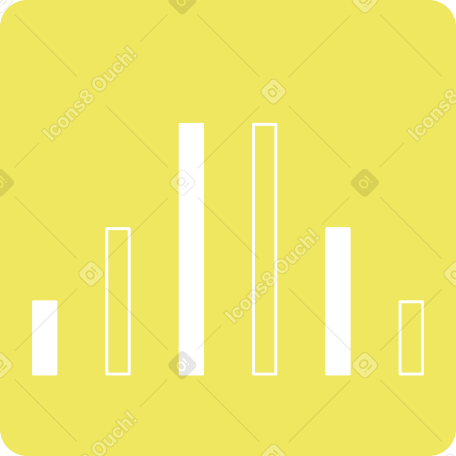 bar chart on yellow square Illustration in PNG, SVG