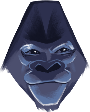 Smirking gorilla PNG, SVG