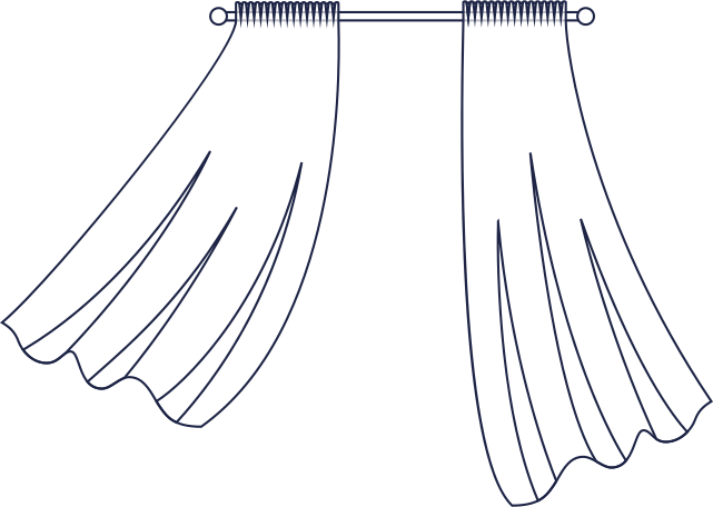 curtains line Illustration in PNG, SVG