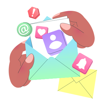 Mailing list animated illustration in GIF, Lottie (JSON), AE