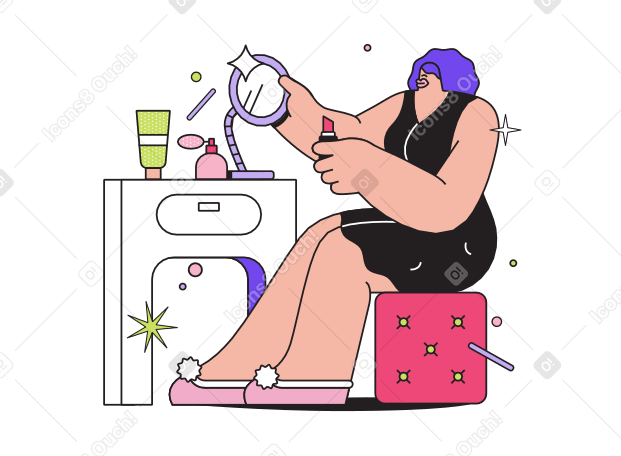 Frau sitzt am waschtisch PNG, SVG
