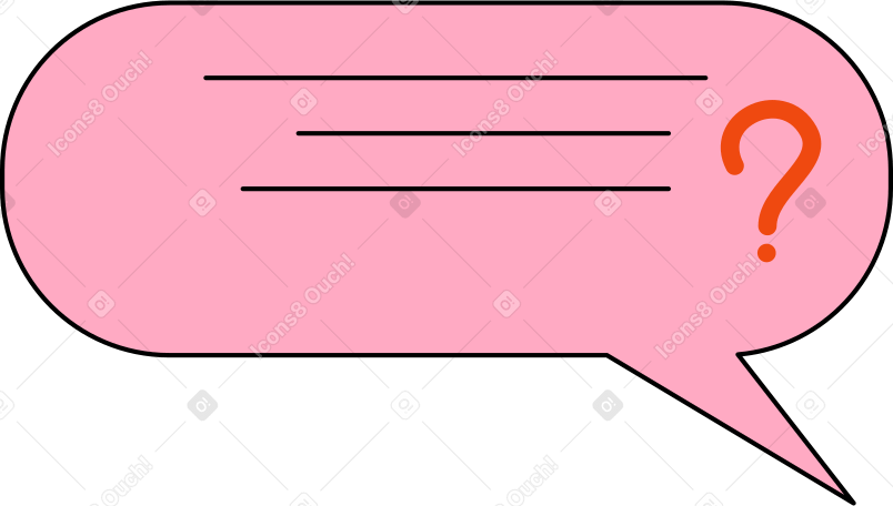 pink speech bubble with text and question Illustration in PNG, SVG