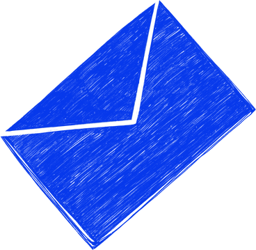 blue large envelope with a letter PNG, SVG