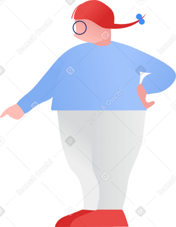 толстая девушка показывает в PNG, SVG