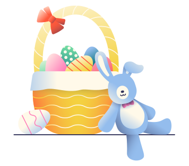 Easter basket with eggs PNG, SVG