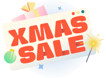 Lettering Xmas Sale with gift and sparklers text PNG, SVG