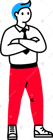 man with his arms crossed over his chest Illustration in PNG, SVG