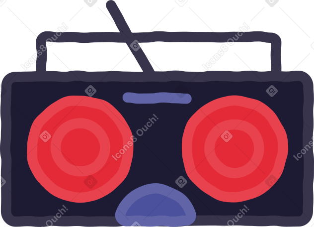 boombox Illustration in PNG, SVG