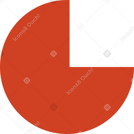 red pie chart Illustration in PNG, SVG