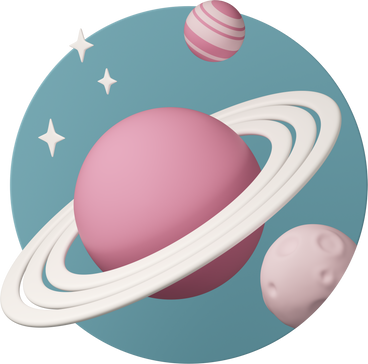 Planet with rings in outer space в PNG, SVG