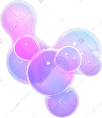3D ethereal bubbles PNG, SVG