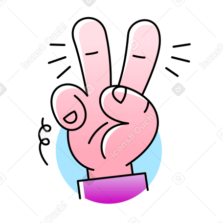 Hand showing peace gesture with two fingers PNG, SVG