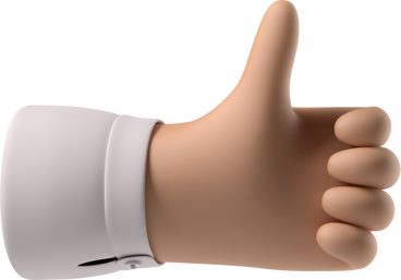 Mão de pele bronzeada mostrando os polegares PNG, SVG
