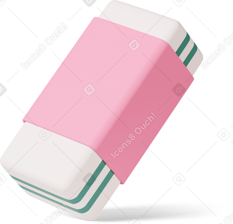 3D pink eraser PNG, SVG