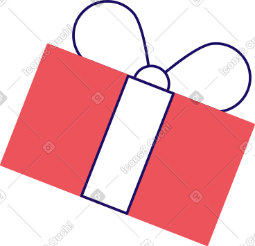 Red gift box PNG, SVG