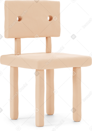 3D Kinderstuhl aus holz PNG, SVG