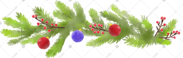 Christmas tree garland PNG, SVG