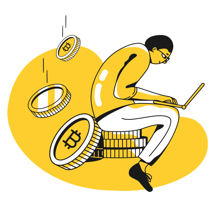 Bitcoins Illustration in PNG, SVG