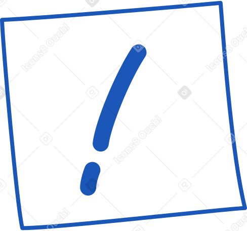 post-it note with an exclamation point PNG, SVG