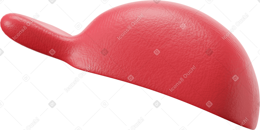 3D Red cap Illustration in PNG, SVG