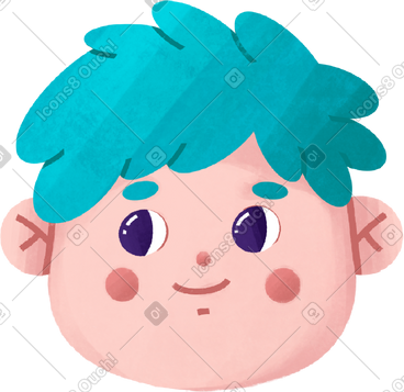 Smiling man with blue hair PNG, SVG