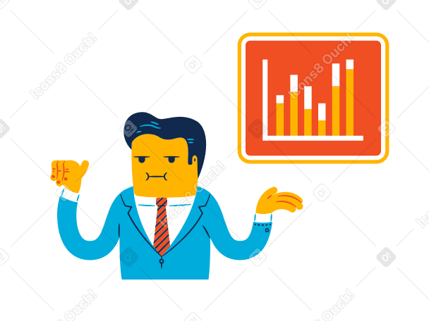 Man presenting analytical data on screen PNG, SVG