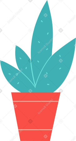 green cactus in a red pot Illustration in PNG, SVG