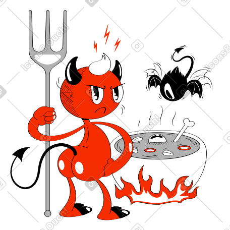 Come back later with devil and bat PNG, SVG