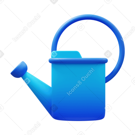 3D watering can Illustration in PNG, SVG