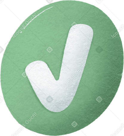 white check mark in the green circle Illustration in PNG, SVG