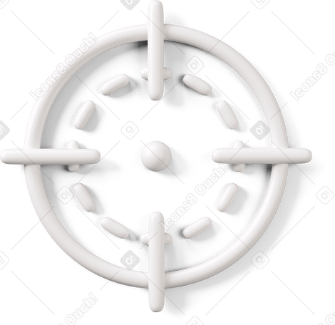3D White target icon PNG, SVG