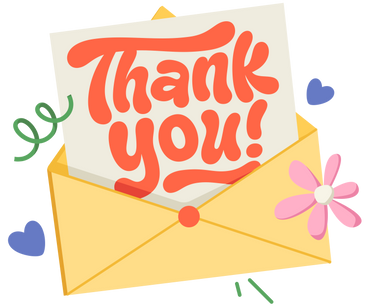 Lettering grazie! lettera nel testo della busta PNG, SVG