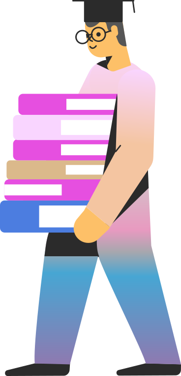 student with books PNG, SVG