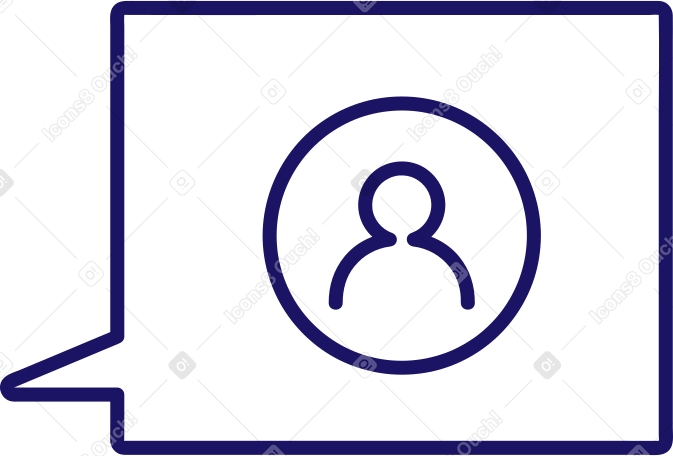 speech bubble with a user icon PNG, SVG