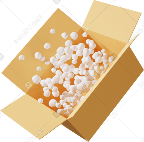 3D open cardboard box PNG, SVG