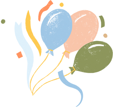 Bunte luftballons und konfetti PNG, SVG