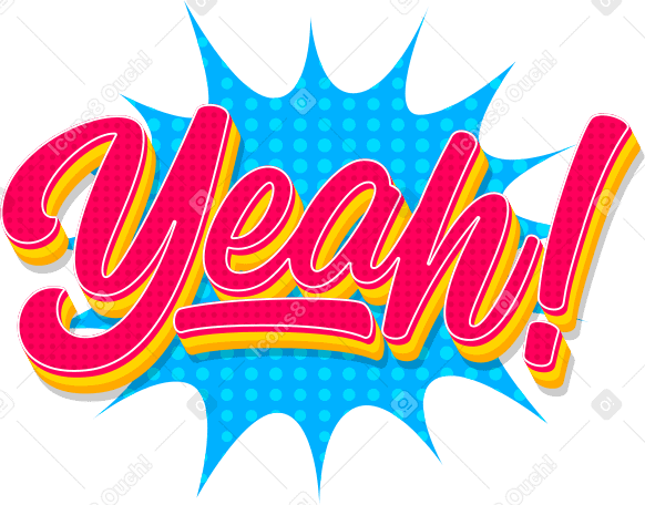 lettering yeah comics style text PNG, SVG