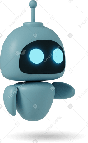 3D chatgpt robot turning right PNG, SVG