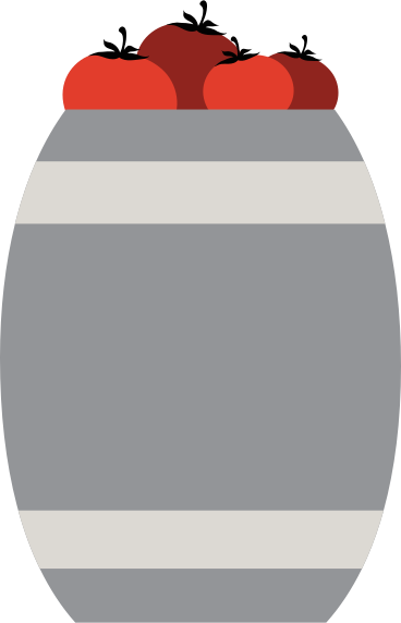 barrel with tomatoes PNG, SVG