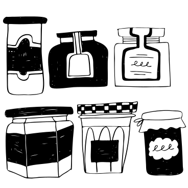 Différents pots de confitures et sauces PNG, SVG