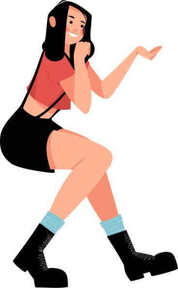 happy girl holding something PNG, SVG