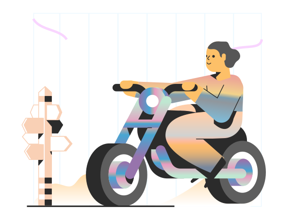 Motorcycle Illustration in PNG, SVG